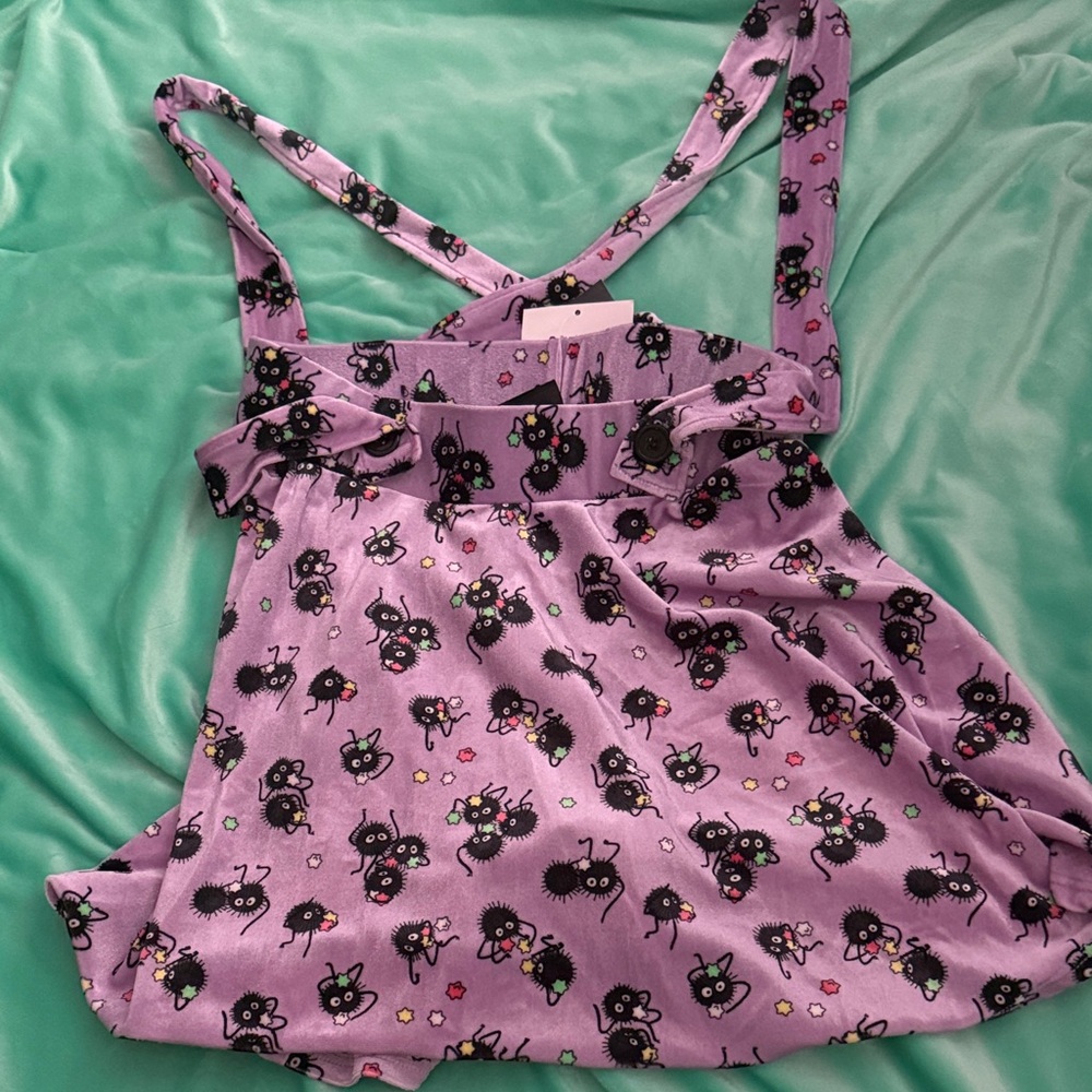 Purple Soot sprite studio Ghibli suspender dress. Size small